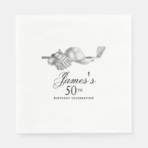 Servilleta De Papel Elegante Clásico Golf 50º Personalizado de la Fies