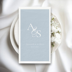 Servilleta De Papel Elegante, clásico, monograma, Boda Powder-Blue