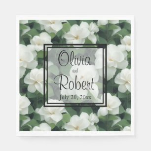 Servilleta De Papel Elegante clásico verde botánico floral