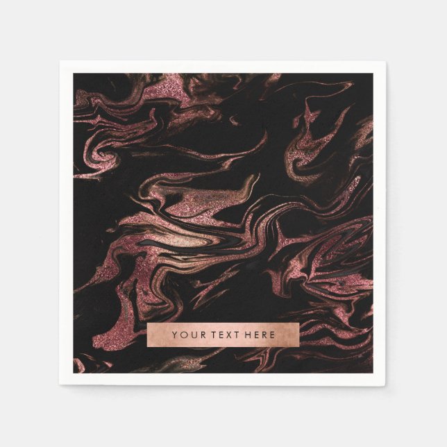 Servilleta De Papel Elegante cobre moderno con apariencia de mármol ne (Anverso)