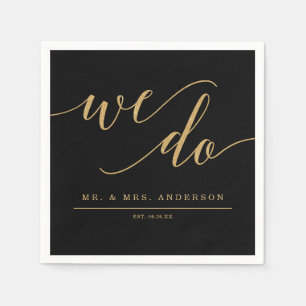 Servilleta De Papel Elegante Cocktail Minimal Gold Boda