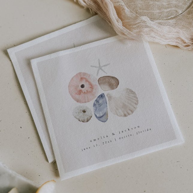 Servilleta De Papel Elegante Cocktail Napkins Beach Wedding (Subido por el creador)