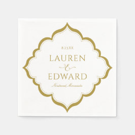 Servilleta De Papel Elegante Cocktail Napkins Boda Fronterizo (Oro)