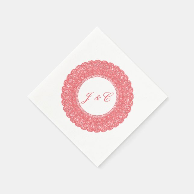 Servilleta De Papel Elegante cóctel de corales (Borde)