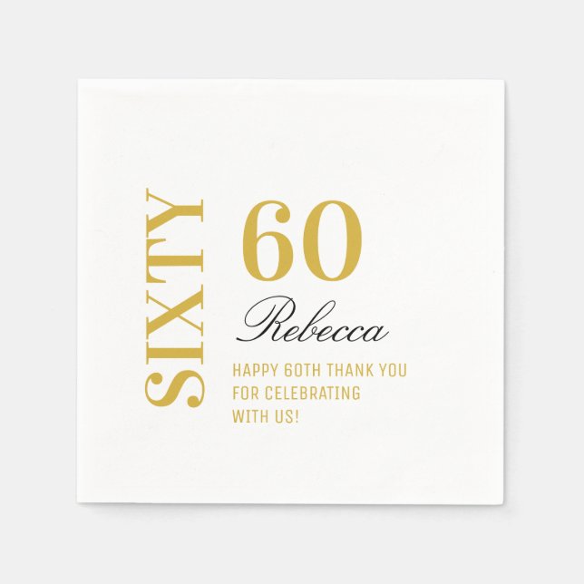 Servilleta De Papel Elegante cóctel de fiesta de cumpleaños White & Go (Anverso)