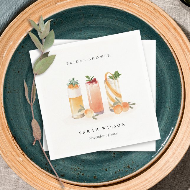 Servilleta De Papel Elegante Cóctel de Frutas Bonito Bridal Shower Nar (Subido por el creador)