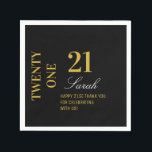 Servilleta De Papel Elegante cóctel Fiesta Black & Gold 21st Birthday<br><div class="desc">Elegante Cocktail Napkins Black & Gold 21st Birthday Fiesta</div>