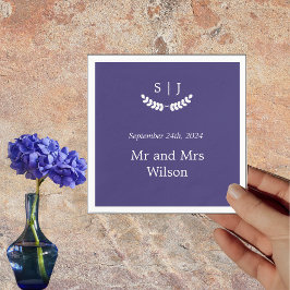 Servilleta De Papel Elegante cóctel Monograma Blue Jewel Tone Dinner