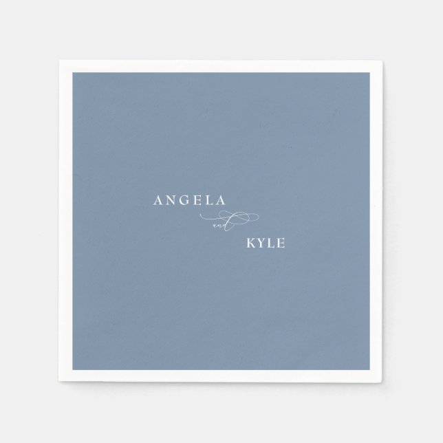 Servilleta De Papel Elegante cóctel Personalizado Periwinkle (Anverso)