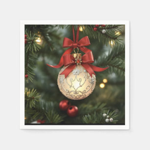Servilleta De Papel Elegante colección de adornos navideños con arco r