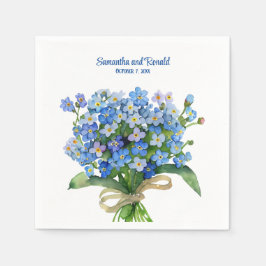 Servilleta De Papel Elegante color de agua olvido-me-no Boda