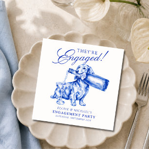 Servilleta De Papel Elegante compromiso de dachshund con chinoiserie a