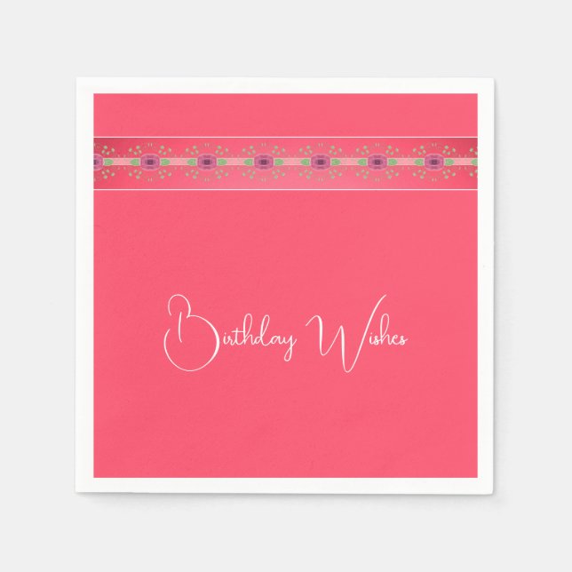 Servilleta De Papel Elegante con acento floral (Anverso)