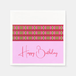 Servilleta De Papel Elegante con acento floral rosa