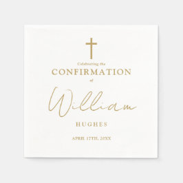 Servilleta De Papel Elegante confirmación Minimalista moderna de oro