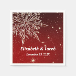 Servilleta De Papel Elegante copo de nieve en Boda rojo