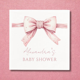 Servilleta De Papel Elegante Coquette Pink Bow Baby Shower