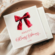 Elegante Coquette Roja Bow Bridal Shower