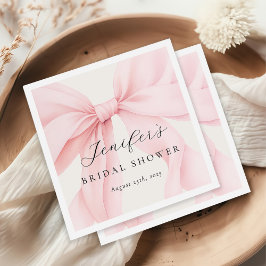 Servilleta De Papel Elegante Coquette Rosa Bow Bridal Shower