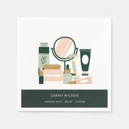 Servilleta De Papel Elegante cosmético de artistas de maquillaje verde
