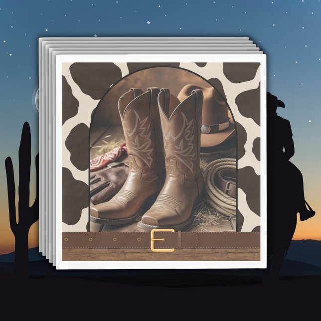 Servilleta De Papel Elegante Cowgirl Boots Baby Shower (Subido por el creador)