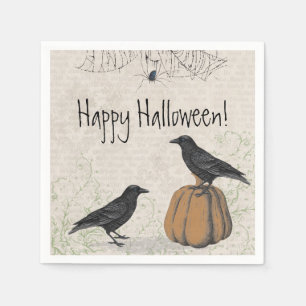Servilleta De Papel Elegante Crow Happy Halloween