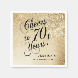 Servilleta De Papel Elegante Cumpleaños 70 en Oro