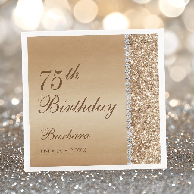 Servilleta De Papel Elegante Cumpleaños 75 de Oro (Subido por el creador)