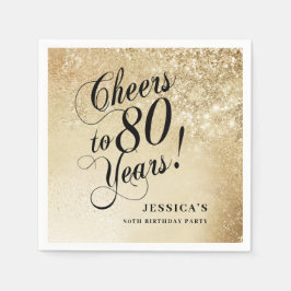 Servilleta De Papel Elegante Cumpleaños 80 en Oro