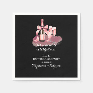 Servilleta De Papel Elegante Cumpleaños Doble Celebración Conjunto