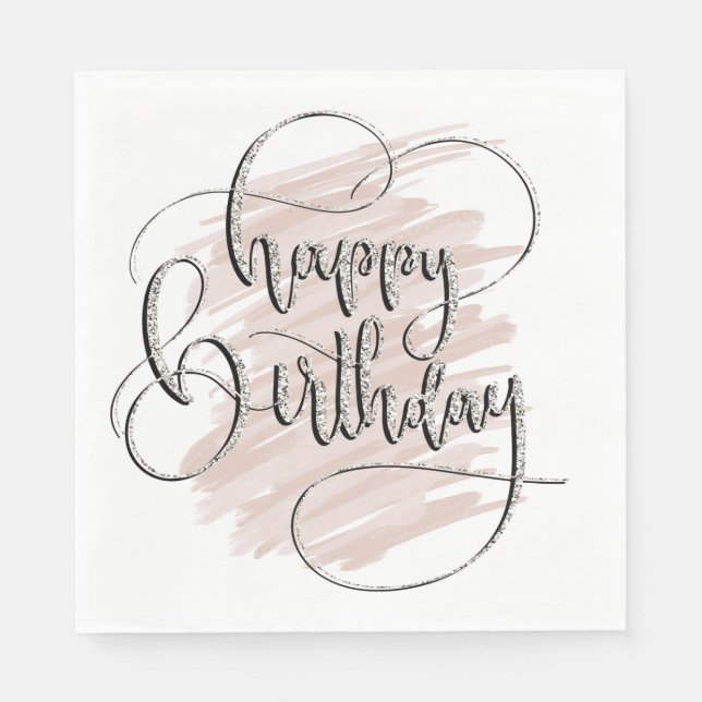 Servilleta De Papel Elegante cumpleaños feliz (Anverso)