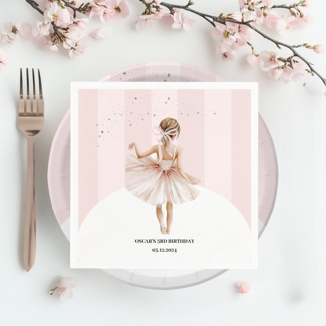 Servilleta De Papel Elegante cumpleaños rosado Ballerina (Subido por el creador)