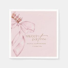 Servilleta De Papel Elegante Cumpleaños Sweet 16 Rosa Claro