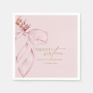Servilleta De Papel Elegante Cumpleaños Sweet 16 Rosa Claro 