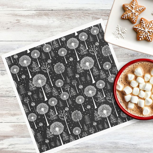 Servilleta De Papel Elegante Dandelion y árbol de Navidad (Subido por el creador)