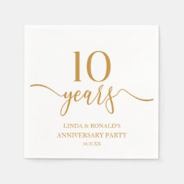 Servilleta De Papel Elegante décimo aniversario Boda de Champagne