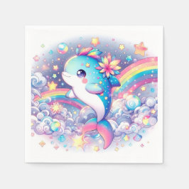 Servilleta De Papel Elegante delfín dorado Baby Shower