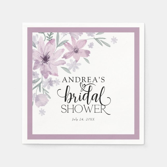 Servilleta De Papel Elegante Desayuno Bridal Floral de Primavera (Anverso)