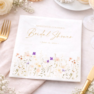 Servilleta De Papel Elegante Desayuno Nupcial de Flores Silvestres Rom