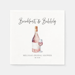 Servilleta De Papel Elegante desayuno rosa y bridal shower burbujeante