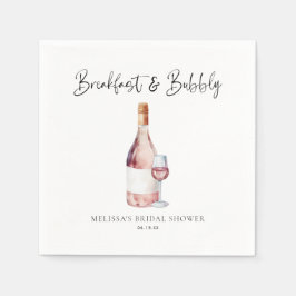 Servilleta De Papel Elegante desayuno rosa y ducha Bubbly Bridal