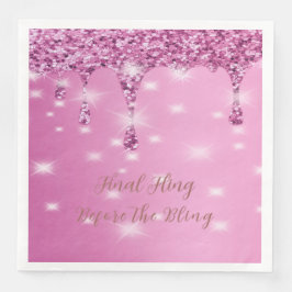 Servilleta De Papel Elegante Despedida de Soltera con Drip de Brillo R