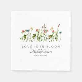 Servilleta De Papel Elegante Despedida de Soltera con Flores Silvestre