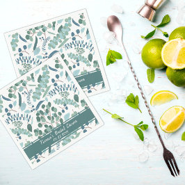 Servilleta De Papel Elegante Despedida de Soltera con Vegetación Perso