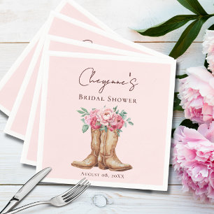 Servilleta De Papel Elegante Despedida de Soltera Vaquera con Flores R