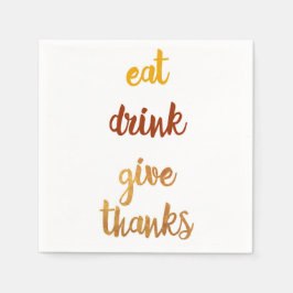 Servilleta De Papel Elegante Día de Acción de Gracias