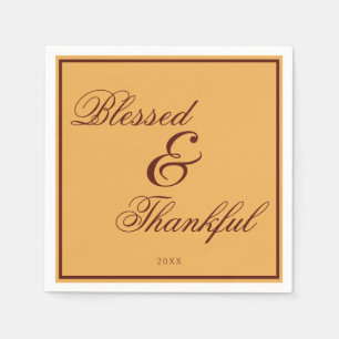 Servilleta De Papel Elegante Día de Acción de Gracias Marrón Oro