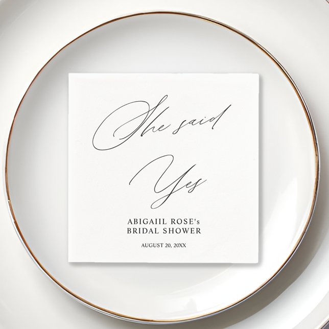 Servilleta De Papel Elegante Dijo Que Sí Ducha Bridal (Subido por el creador)