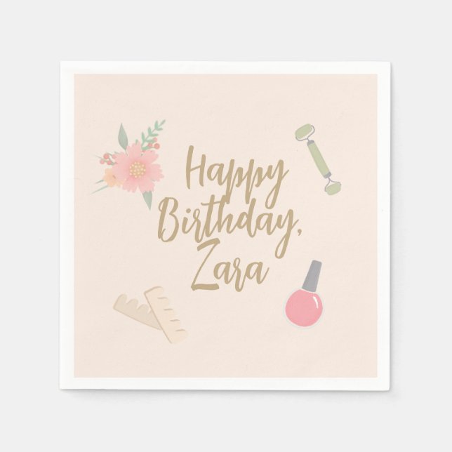 Servilleta De Papel Elegante diseño de Fiesta Spa (Anverso)