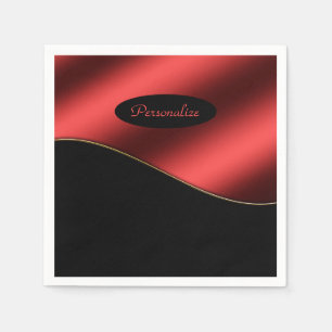Servilleta De Papel Elegante Diseño de Onda Elegante Rojo